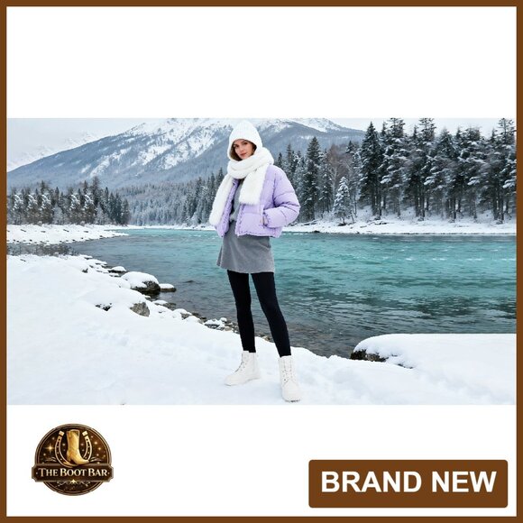 Women's Winter Combat Boots Waterproof Fleece Lined Ankle Boots Hiking - Picture 8 of 8